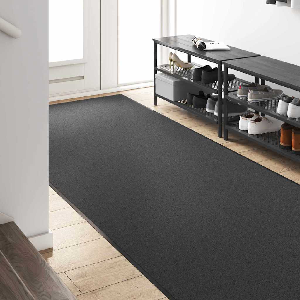 Paillasson anthracite et noir 120 x 350 cm Polyamide et PVC