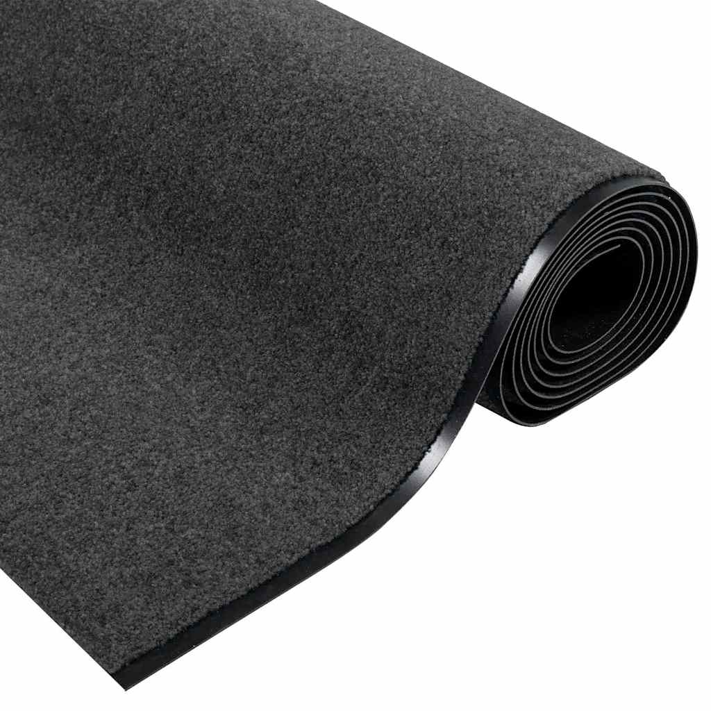Fußmatte Anthrazit und Schwarz 120 x 400 cm Polyamid und PVC