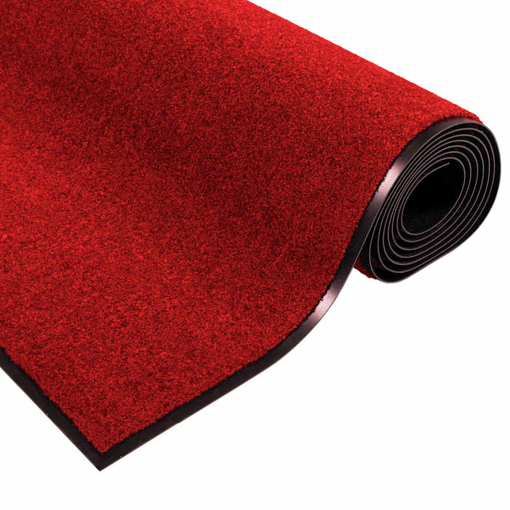 Fußmatte Rot und Schwarz 120 x 250 cm 100% Polyamid