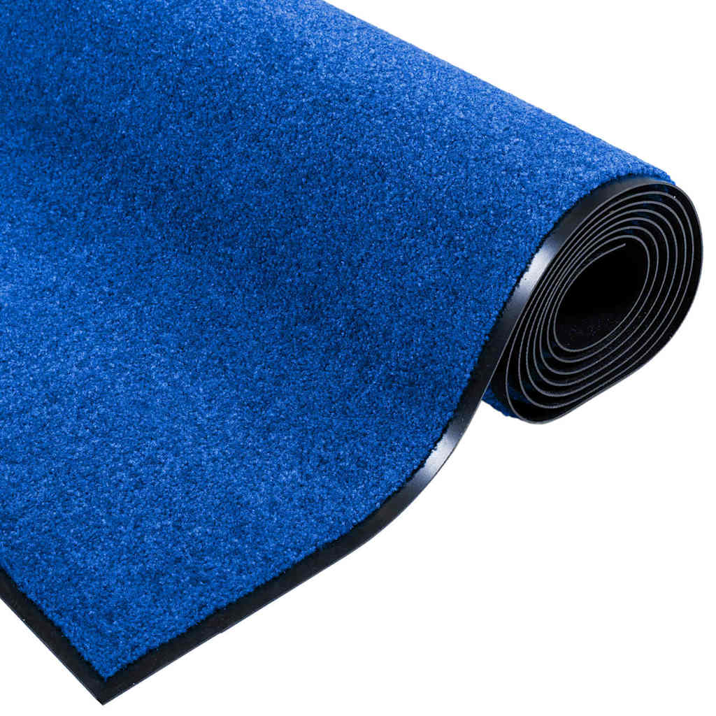 Blue and Black Doormat 120 x 250 cm Polyamide and PVC