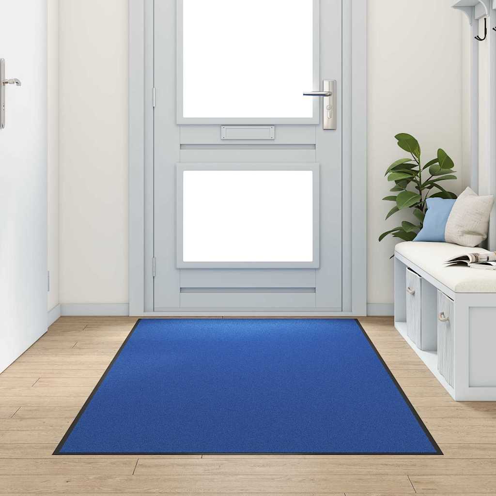 Blue and Black Doormat 120 x 250 cm Polyamide and PVC