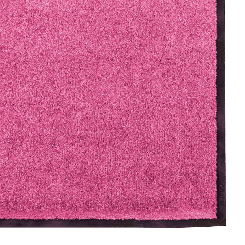 Paillasson rose et noir 120 x 250 cm polyamide et PVC