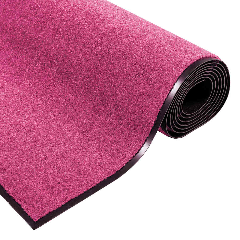 Paillasson rose et noir 120 x 250 cm polyamide et PVC