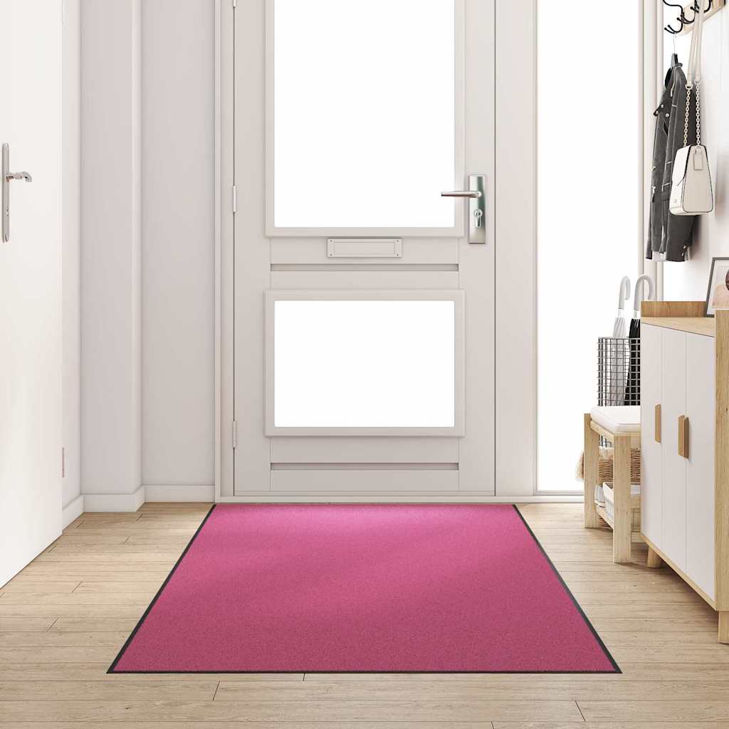 Paillasson rose et noir 120 x 250 cm polyamide et PVC