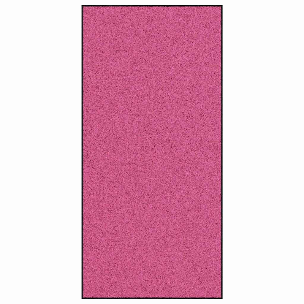 Paillasson rose et noir 120 x 250 cm polyamide et PVC