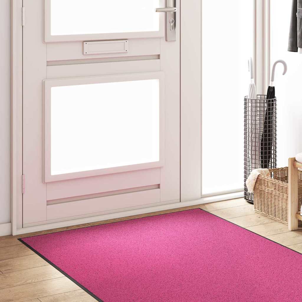 Doormat Pink and Black 120 x 300 cm Polyamide and PVC
