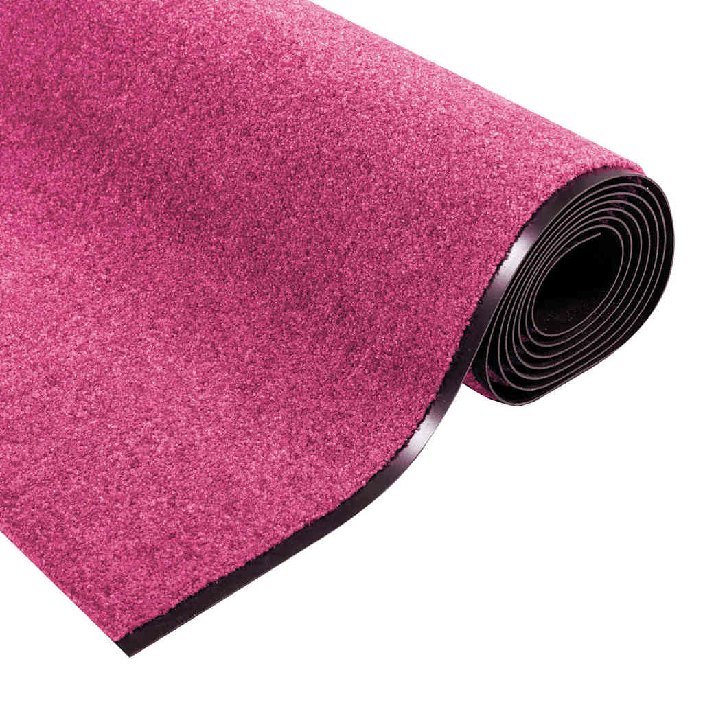 Paillasson rose et noir 120 x 350 cm Polyamide et PVC