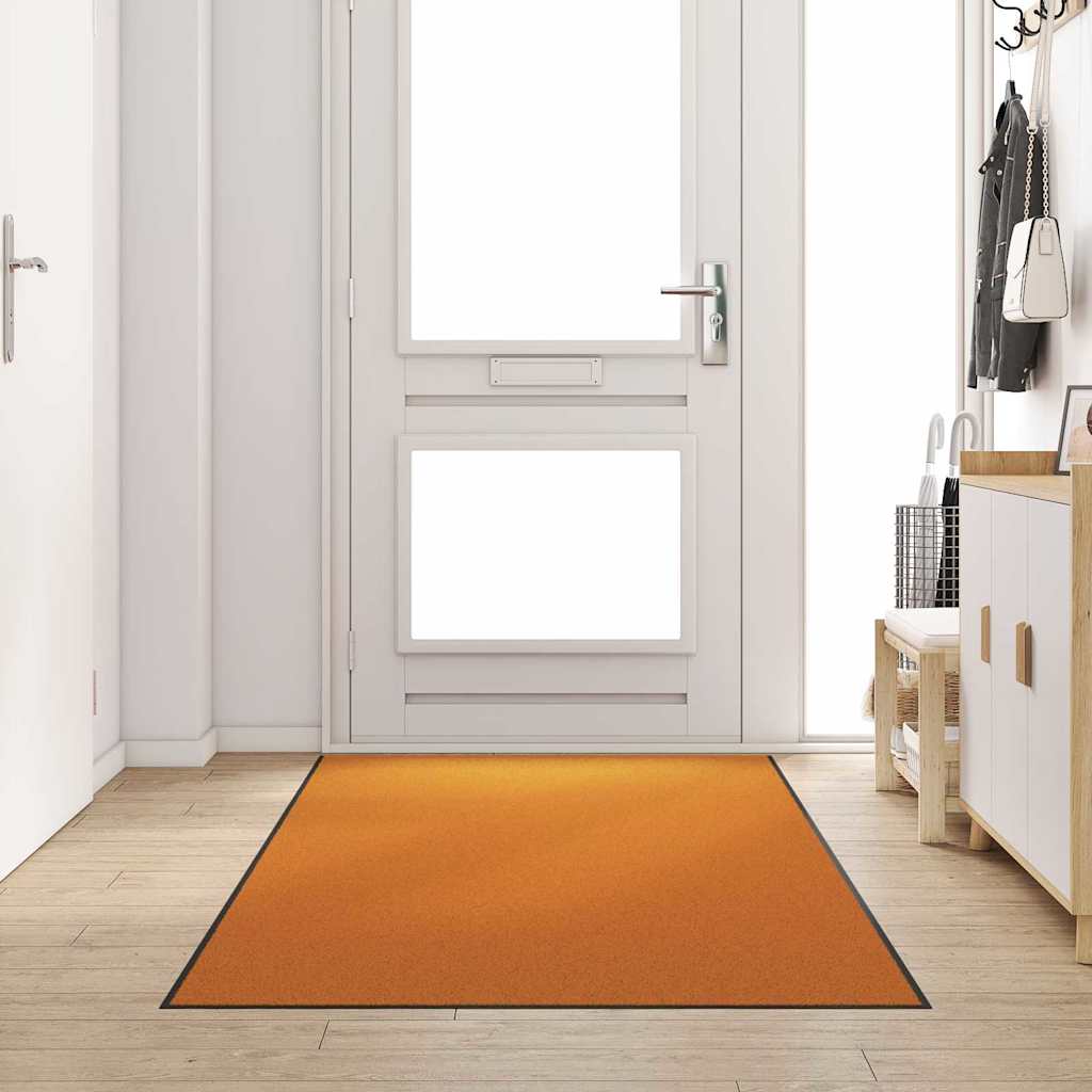 Paillasson orange et noir 120 x 250 cm polyamide et PVC