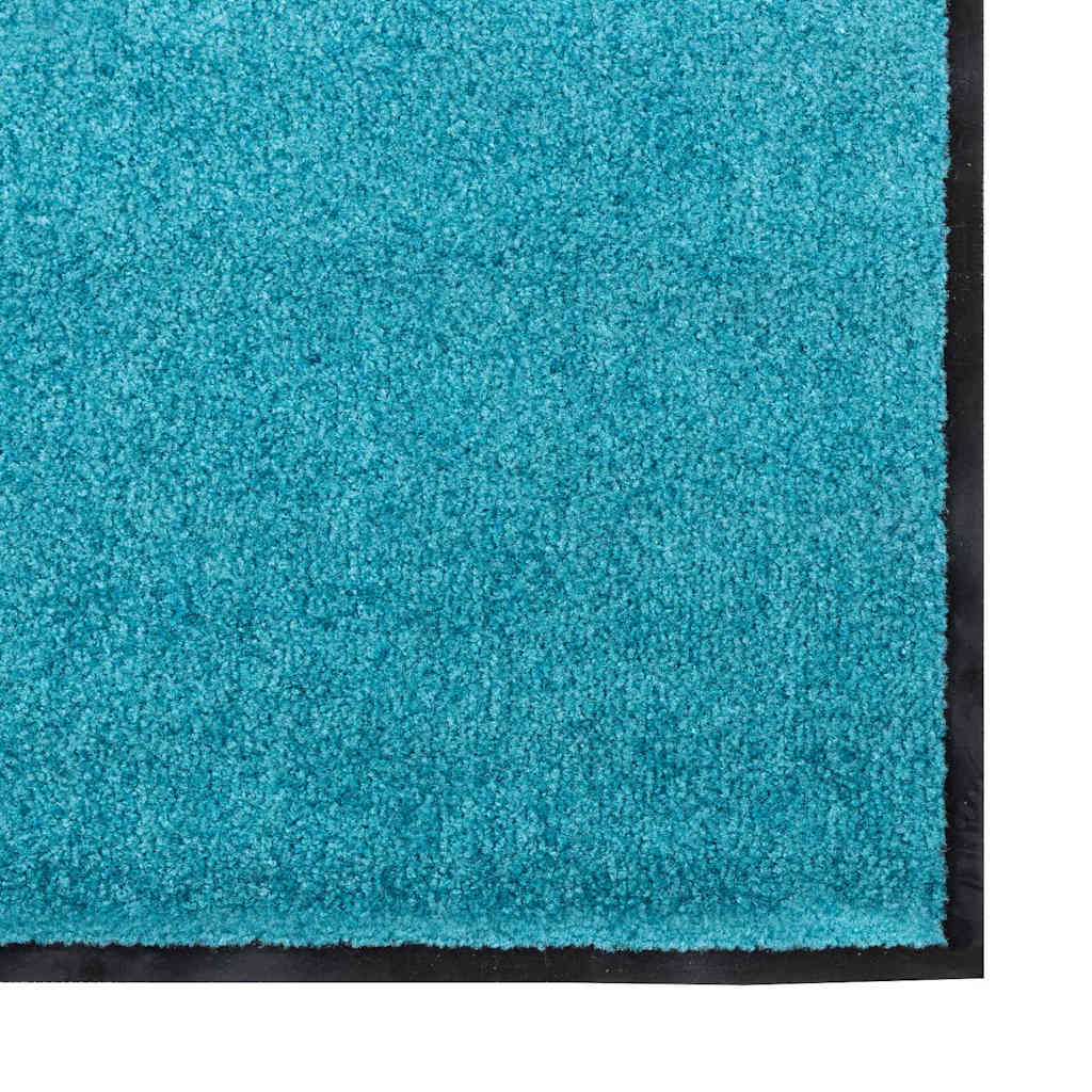 Door Mat Cyan and Black 120 x 250 cm Polyamide and PVC