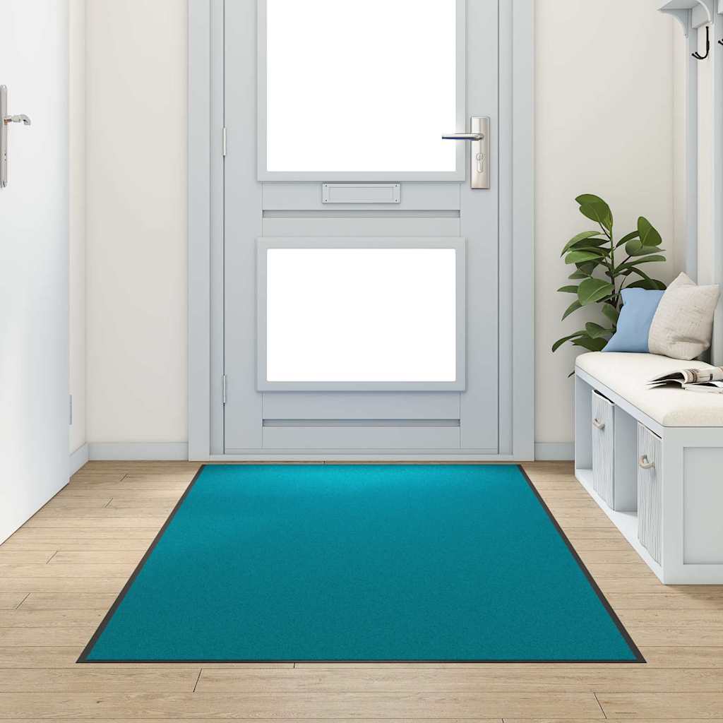 Door Mat Cyan and Black 120 x 250 cm Polyamide and PVC