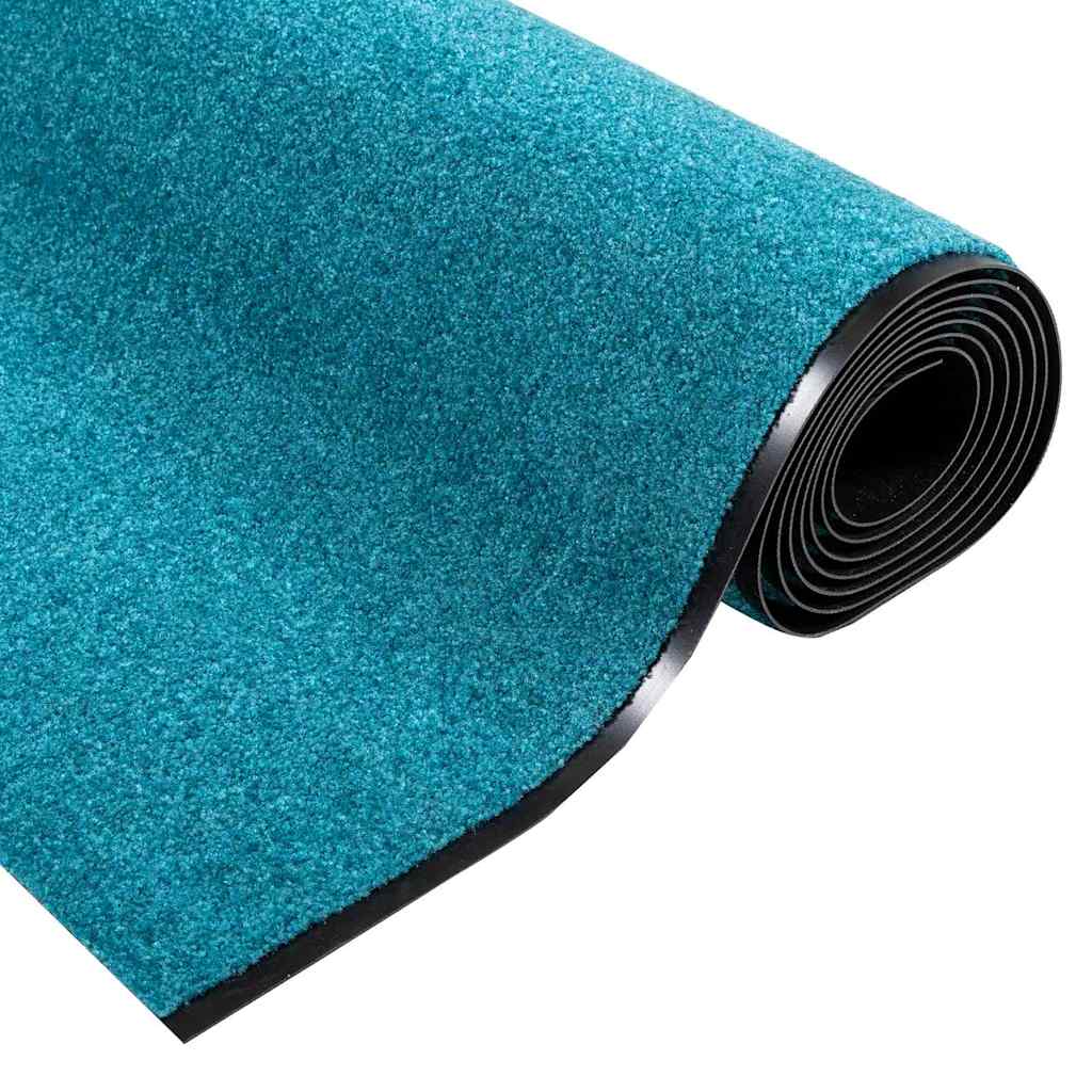 Paillasson Cyan et noir 120 x 400 cm polyamide et PVC
