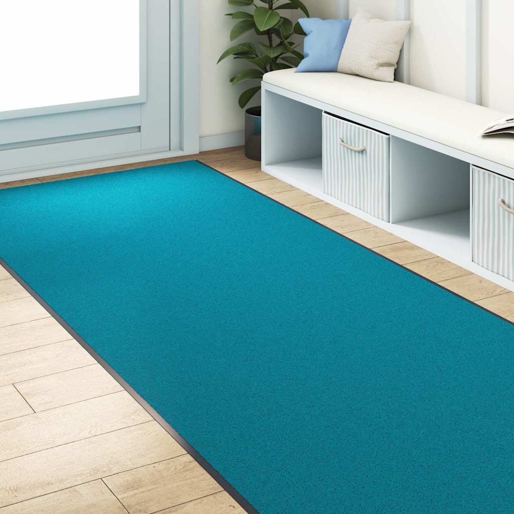 Paillasson Cyan et noir 120 x 400 cm polyamide et PVC