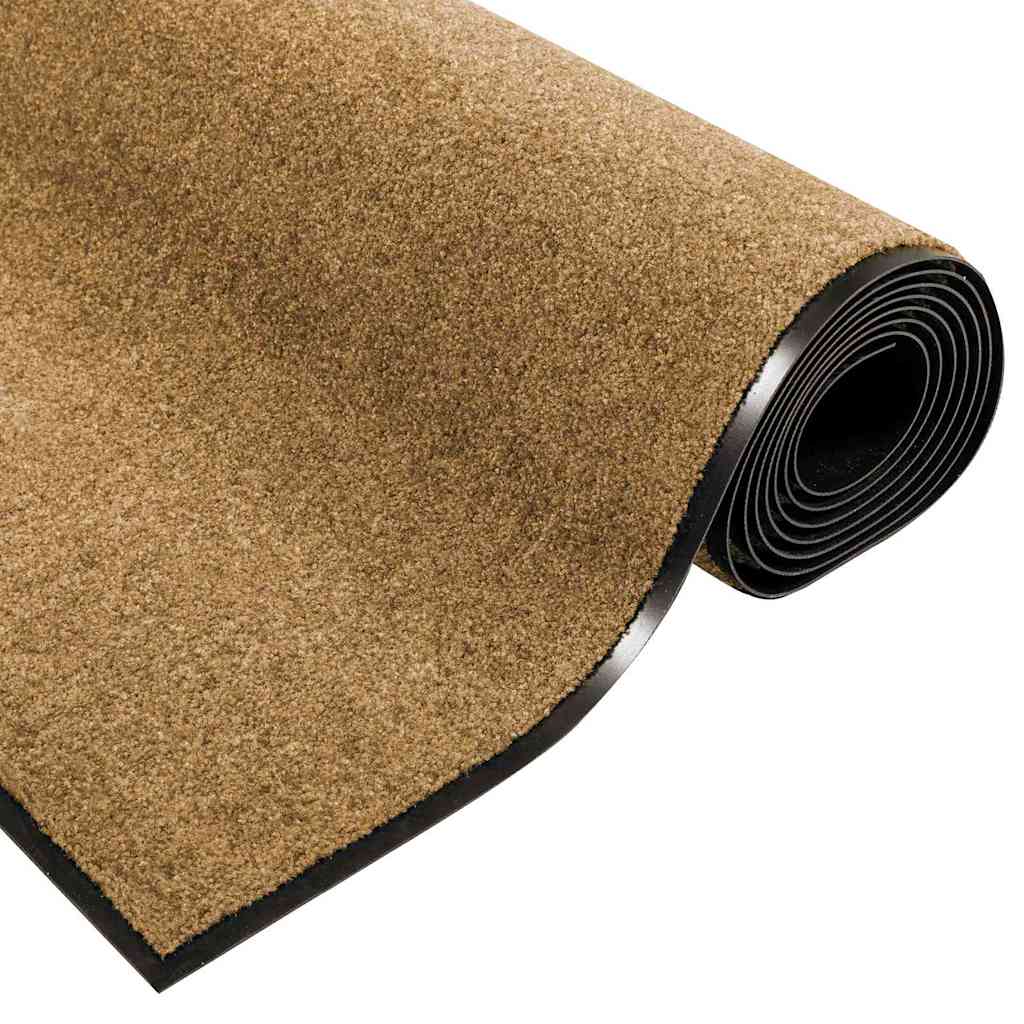 Paillasson Crème et Noir 120 x 250 cm Polyamide et PVC