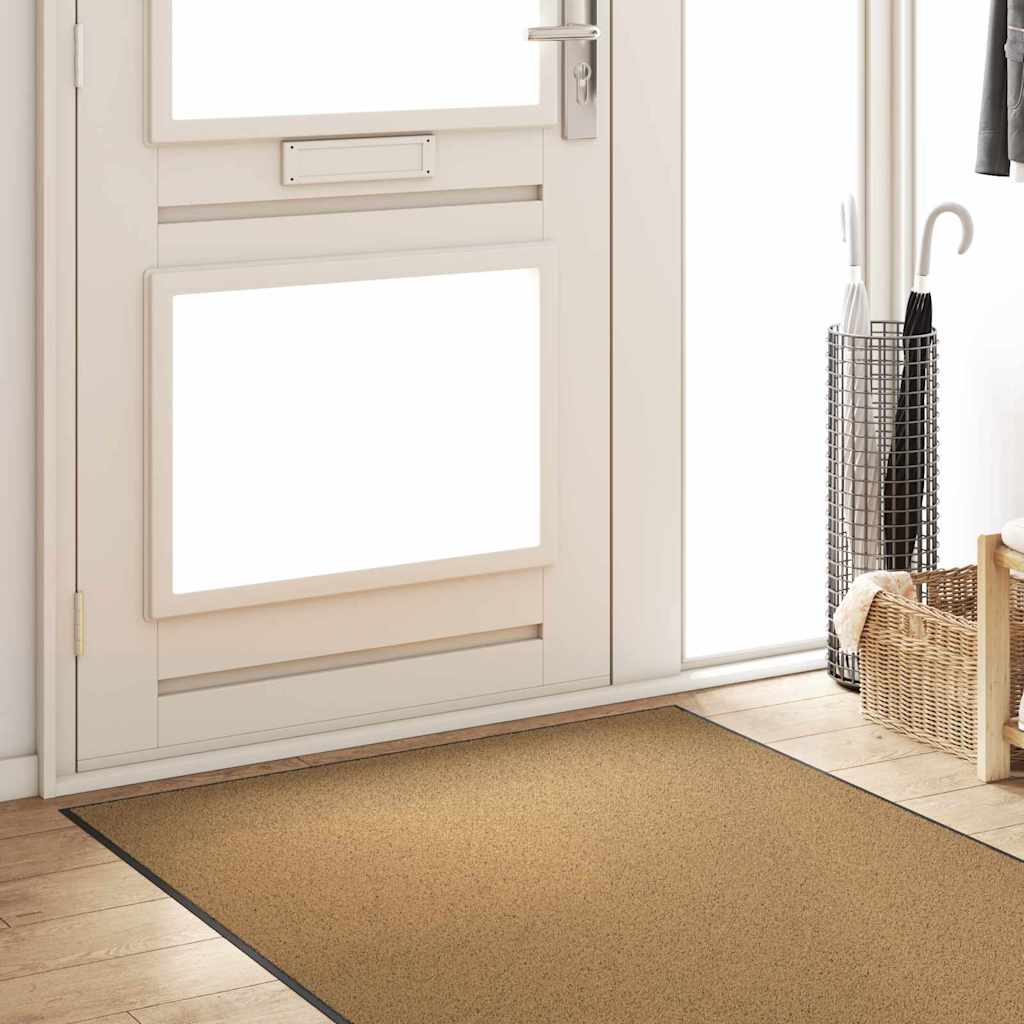 Paillasson Crème et Noir 120 x 300 cm Polyamide et PVC