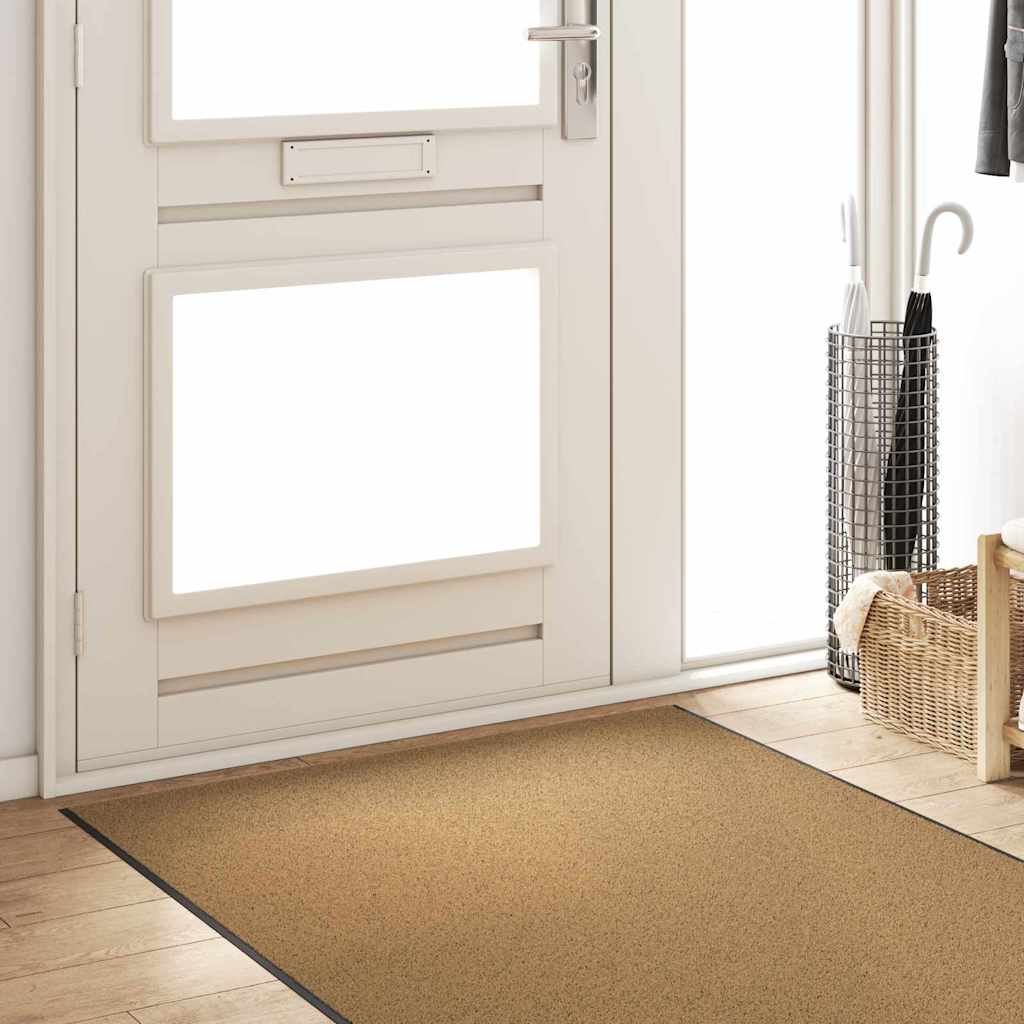 Paillasson crème et noir 120 x 400 cm polyamide et PVC