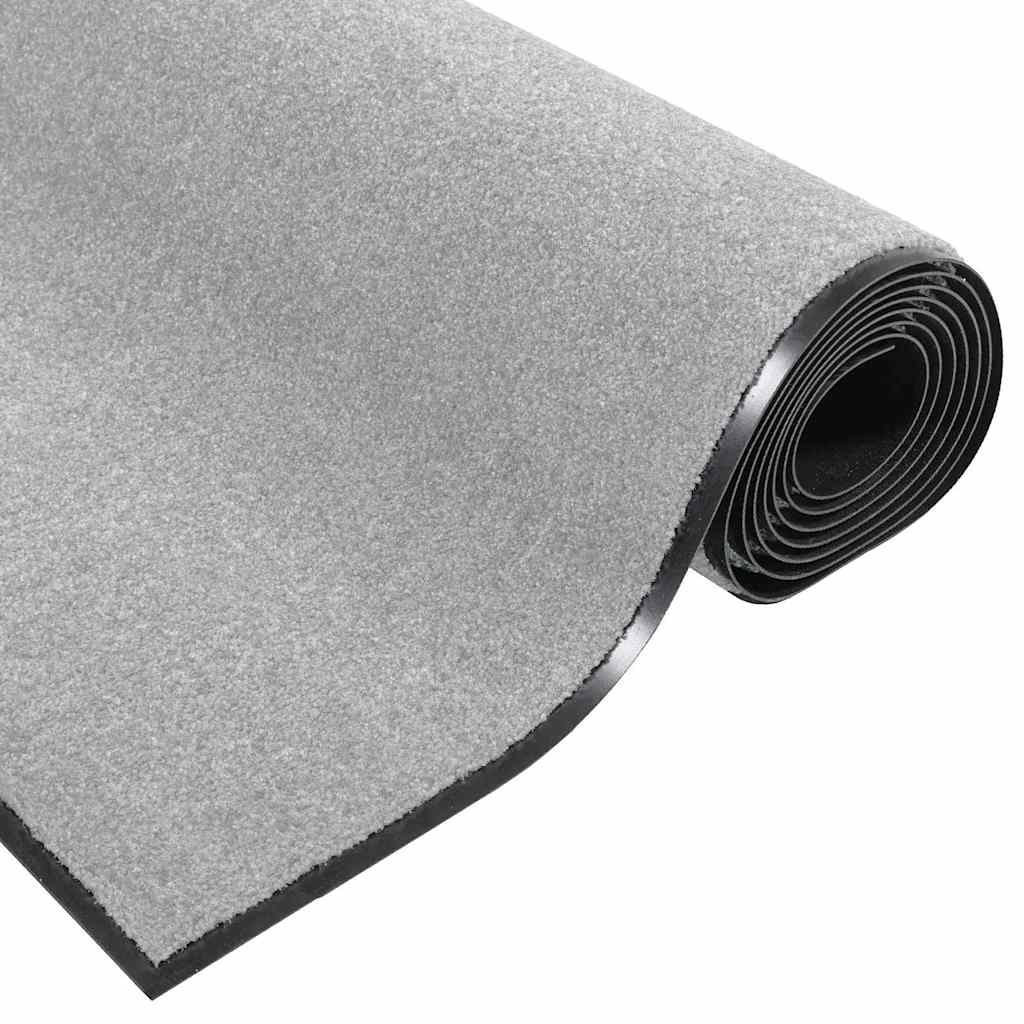 Paillasson gris et noir 60 x 180 cm polypropylène et vinyle