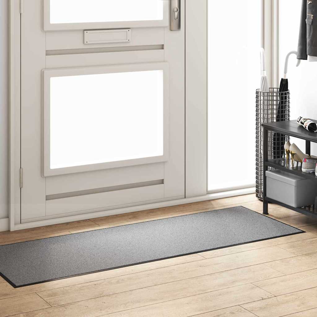 Paillasson gris et noir 60 x 180 cm polypropylène et vinyle
