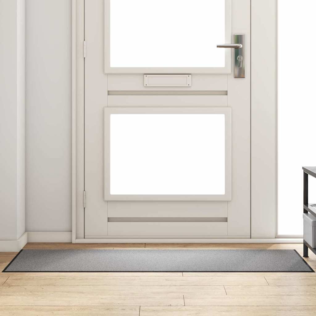 Paillasson gris et noir 60 x 180 cm polypropylène et vinyle