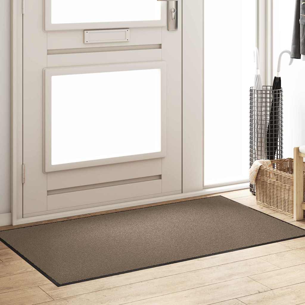 Fußmatte Beige und Schwarz 90 x 150 cm Polypropylen und Vinyl