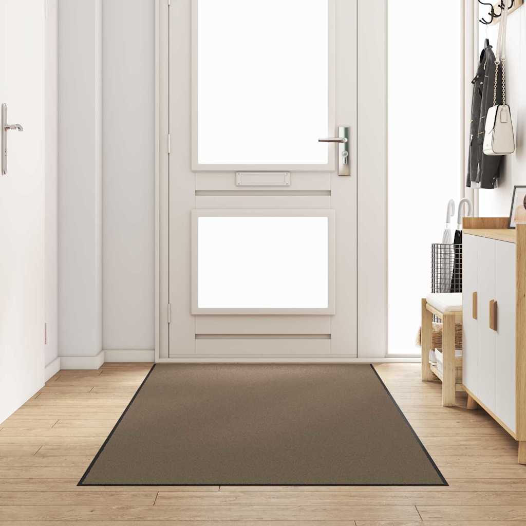 Fußmatte Beige und Schwarz 120 x 250 cm Polypropylen und Vinyl