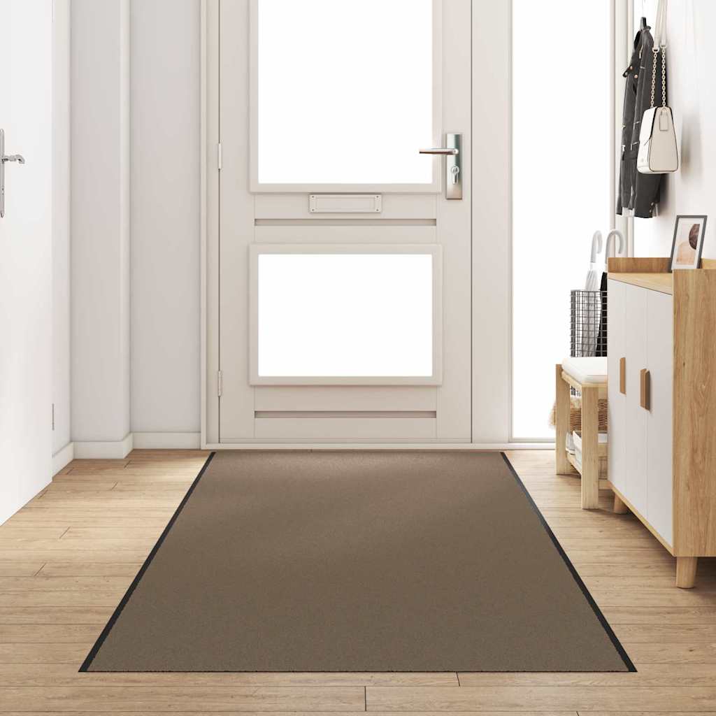 Fußmatte Beige und Schwarz 120 x 350 cm Polypropylen und Vinyl
