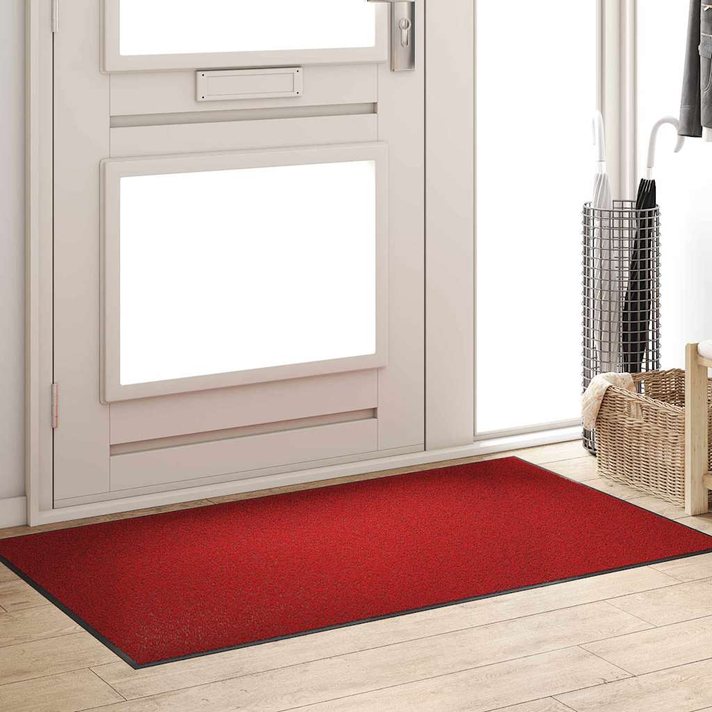Red and Black Doormat 90 x 150 cm Polypropylene and Vinyl