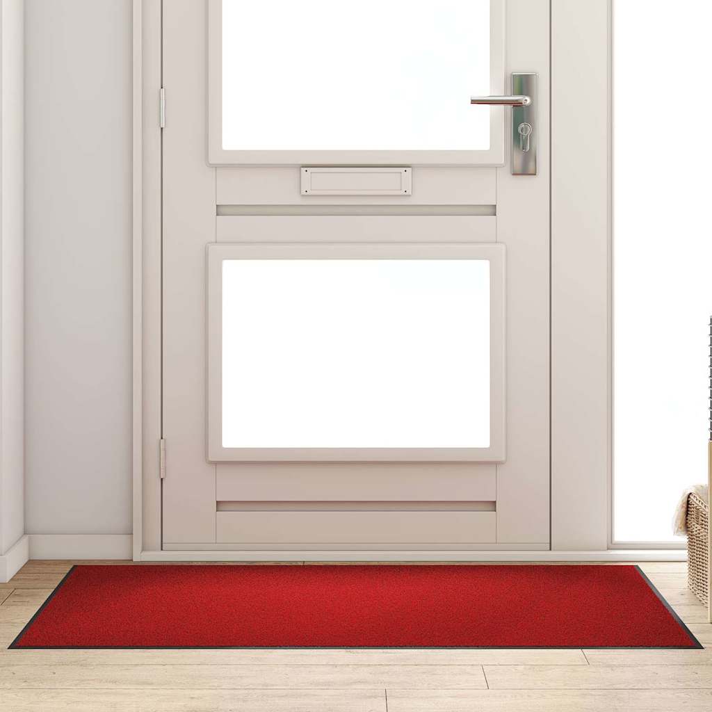 Red and Black Doormat 90 x 150 cm Polypropylene and Vinyl