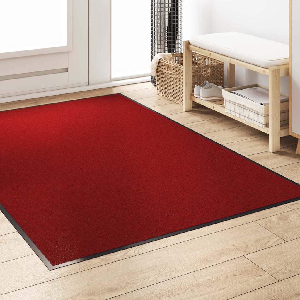 Red and Black Doormat 120 x 180 cm Polypropylene and Vinyl