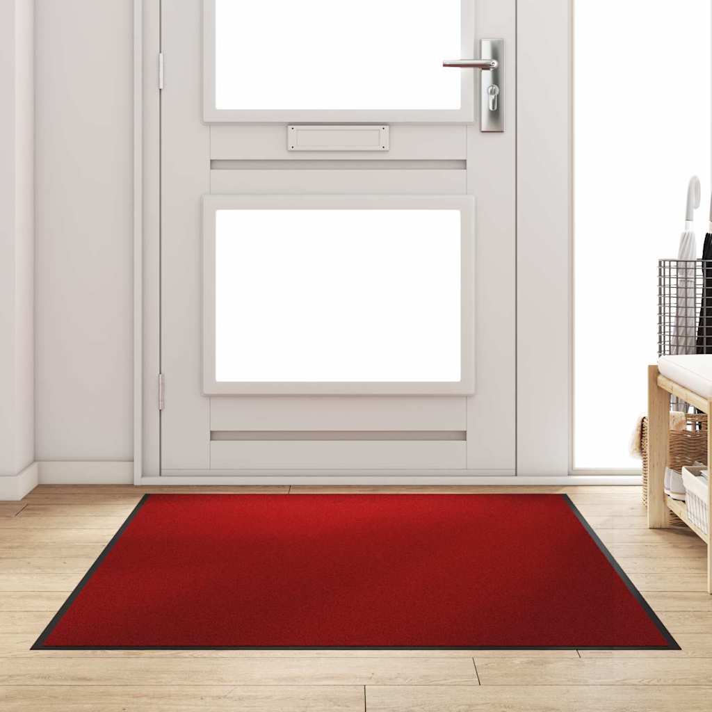 Red and Black Doormat 120 x 180 cm Polypropylene and Vinyl