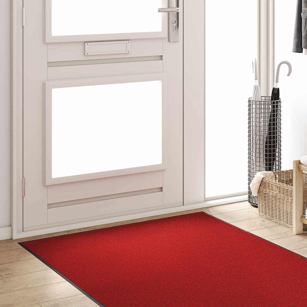 Fußmatte Rot und Schwarz 120 x 300 cm Polypropylen und Vinyl