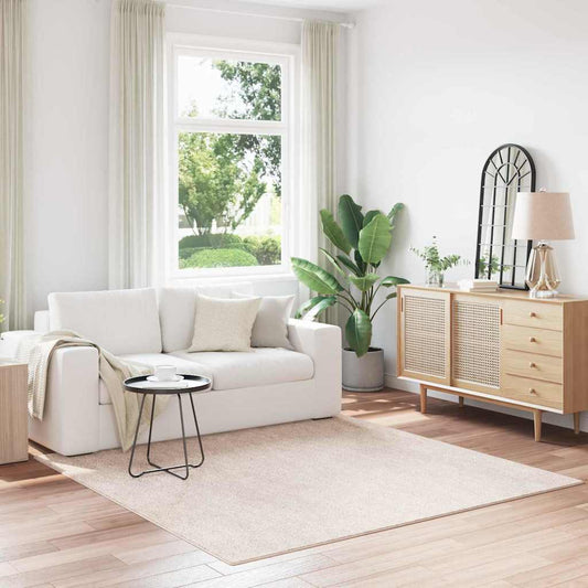 Non-Slip Shaggy Rug Cream 200 x 200 cm PP