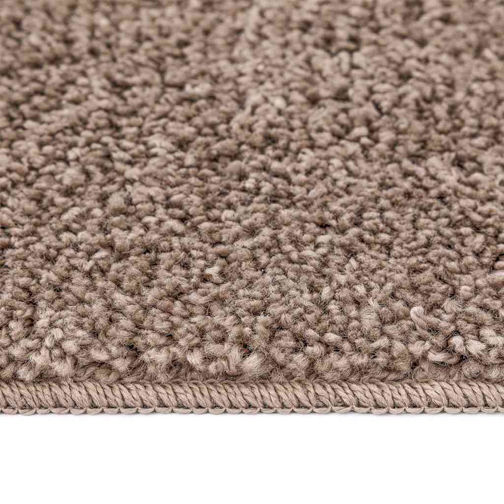 Tapis shaggy antidérapant marron 120 x 120 cm PP