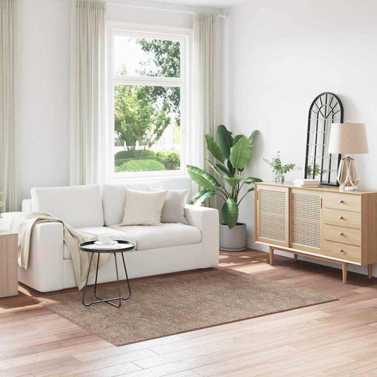 Non-Slip Shaggy Rug Brown 140 x 200 cm PP