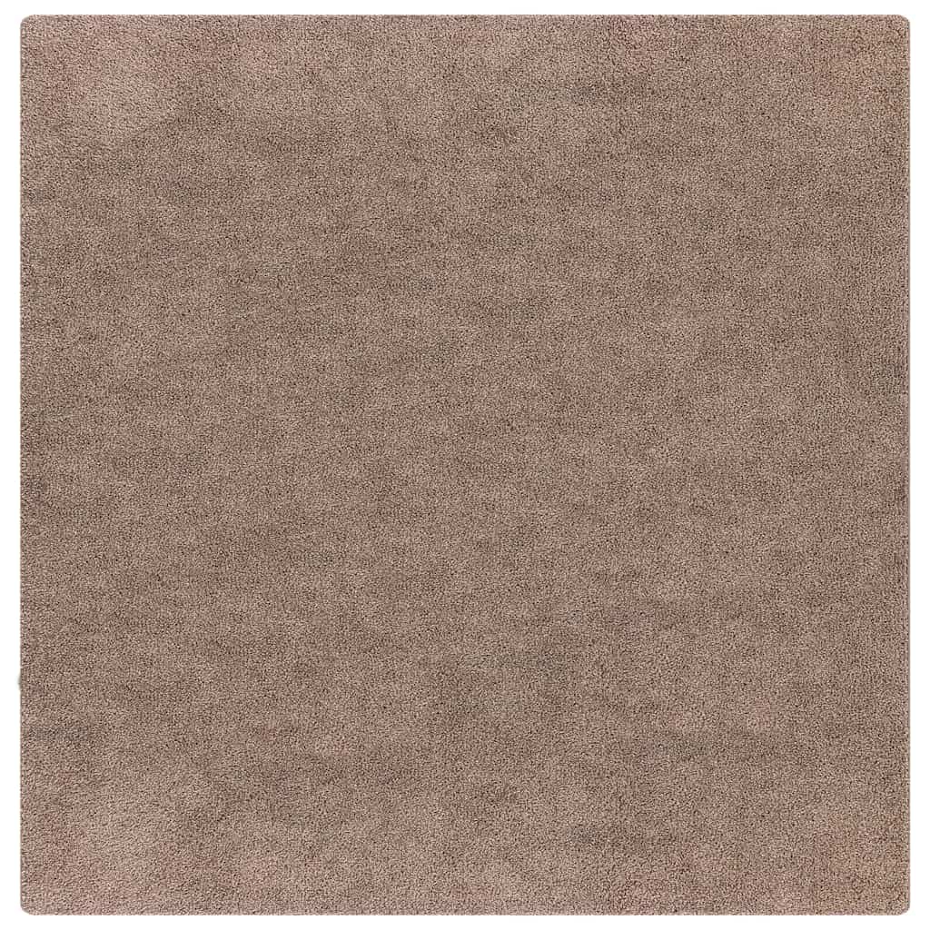 Tapis shaggy antidérapant marron 160 x 160 cm PP