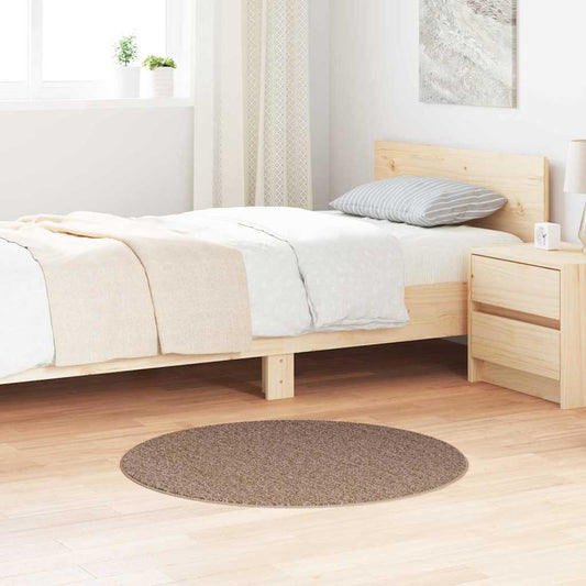 Non-Slip Shaggy Rug Brown 90 x 90 cm PP