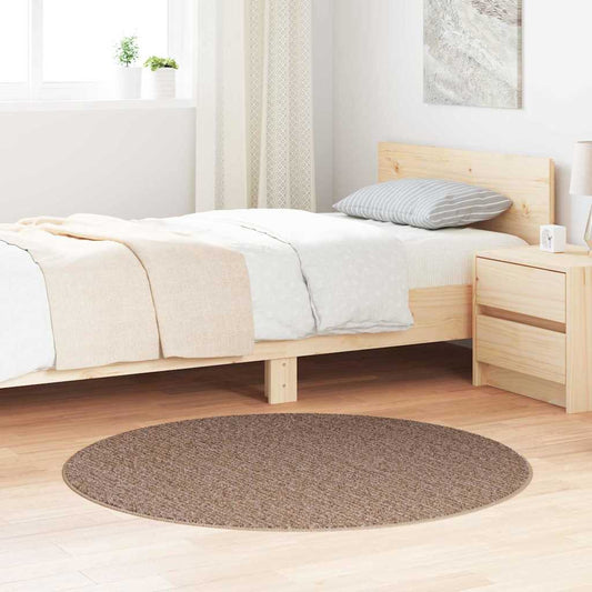 Anti-Slip Shaggy Rug Brown 120 x 120 cm PP