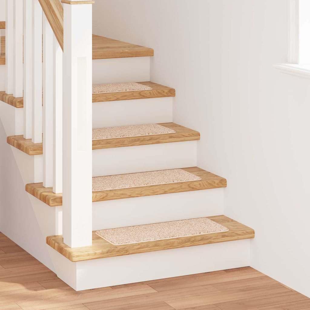 Tapis de marche antidérapants 15 pcs Crème 60 x 25 cm PP