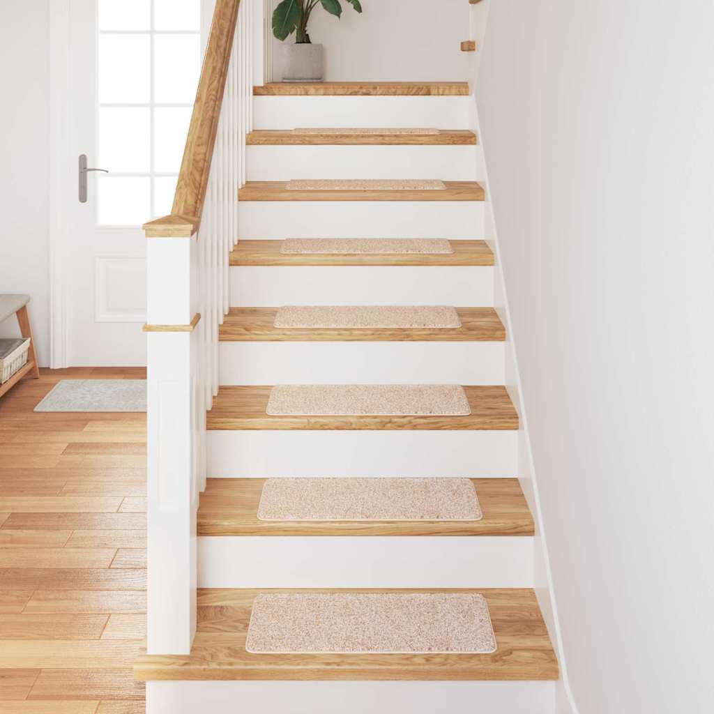 Tapis de marche antidérapants 15 pcs Crème 60 x 25 cm PP