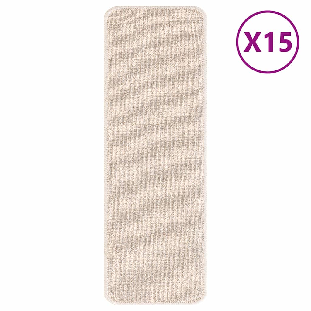 Tapis de marche antidérapants 15 pcs Crème 60 x 25 cm PP