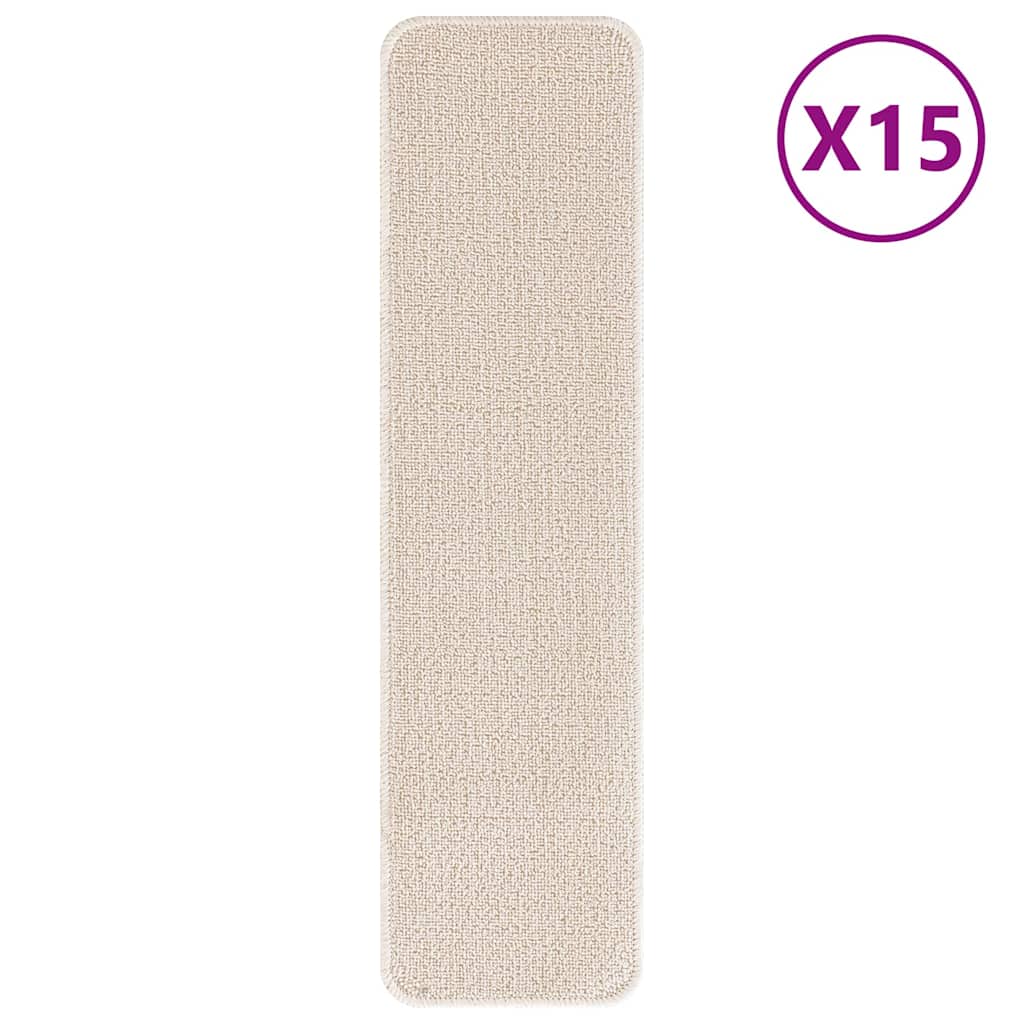 Rutschfeste Treppenmatten 15 pcs Creme 75 x 20 cm PP