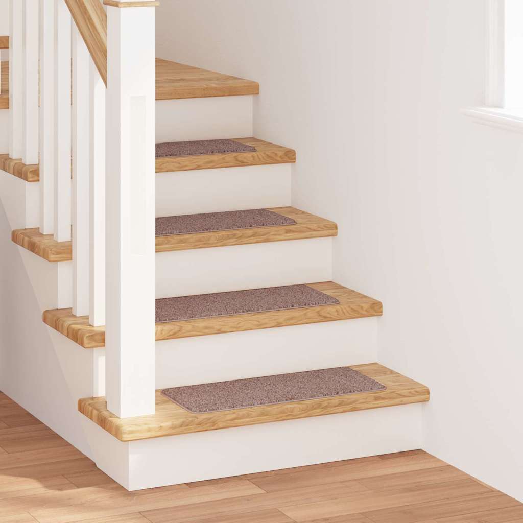 Non-slip Stair Treads 15 pcs Light Brown 60 x 25 cm PP