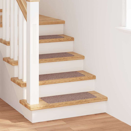 Rutschfeste Treppenmatten 15 pcs Hellbraun 60 x 25 cm PP
