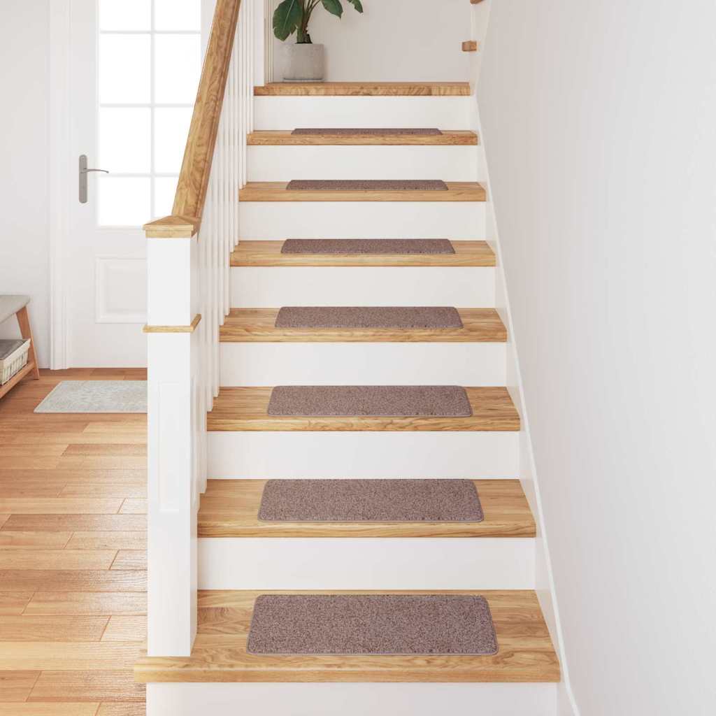 Non-slip Stair Treads 15 pcs Light Brown 60 x 25 cm PP