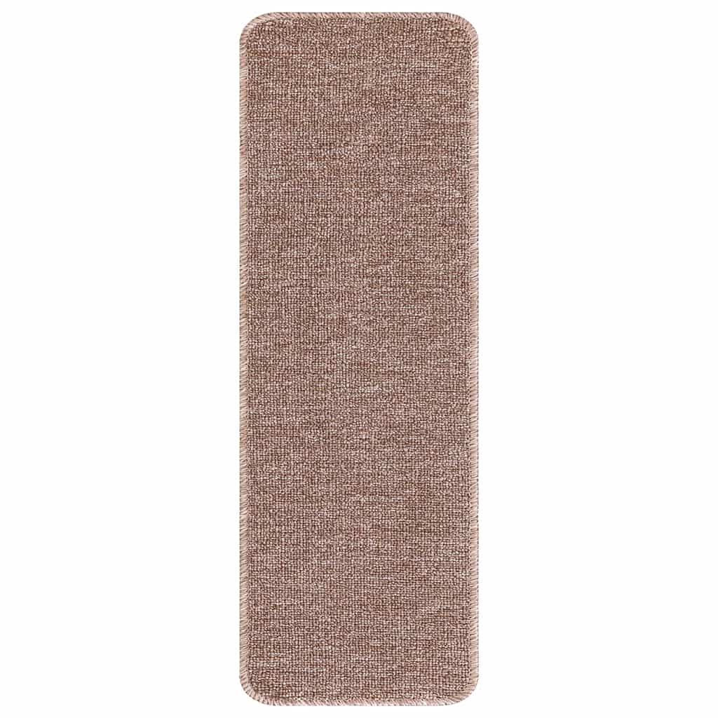 Non-slip Stair Treads 15 pcs Light Brown 60 x 25 cm PP