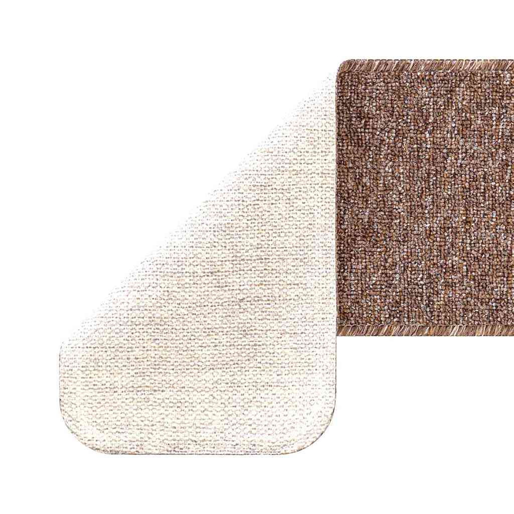 Tapis de marche antidérapants 15 pcs Marron 75 x 20 cm PP