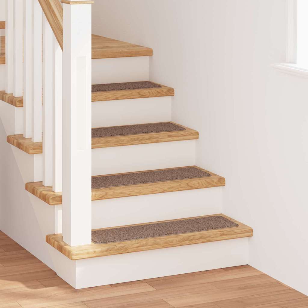 Tapis de marche antidérapants 15 pcs Marron 75 x 20 cm PP