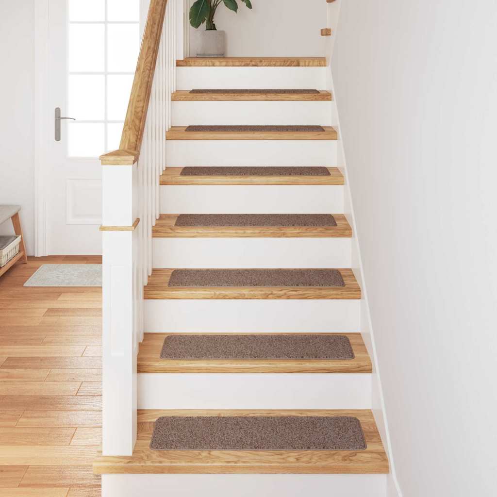 Tapis de marche antidérapants 15 pcs Marron 75 x 20 cm PP