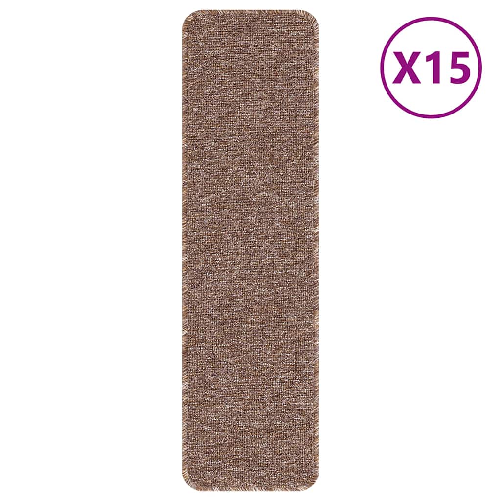 Tapis de marche antidérapants 15 pcs Marron 75 x 20 cm PP