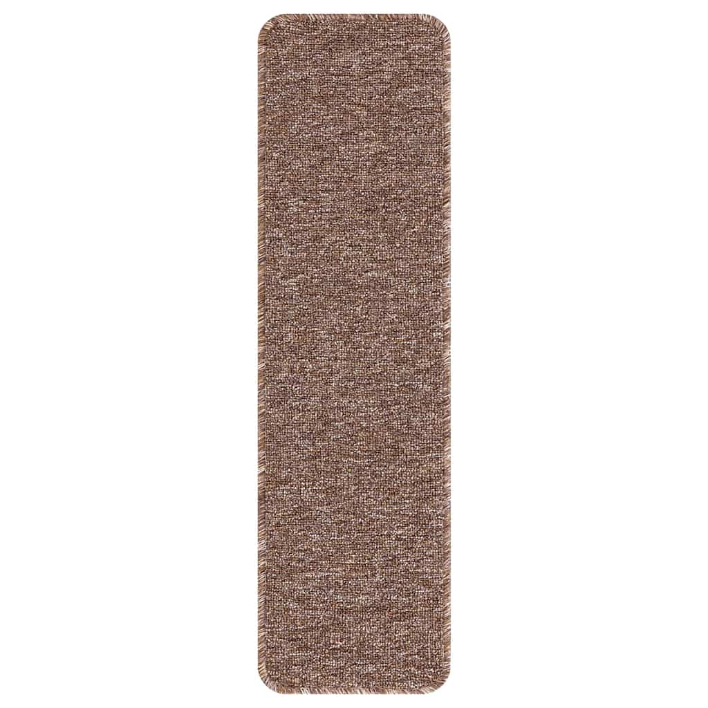 Tapis de marche antidérapants 15 pcs Marron 75 x 20 cm PP