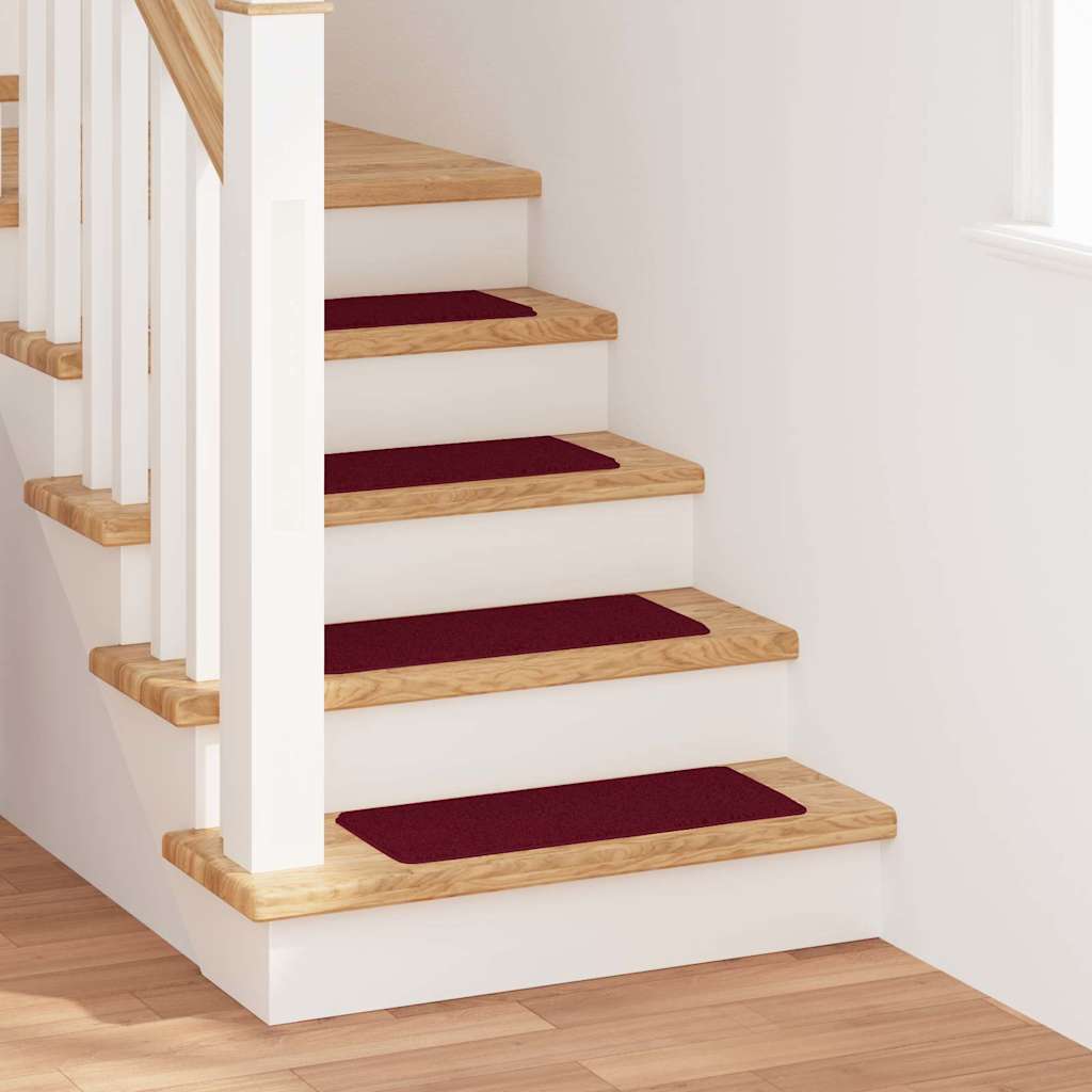 Rutschfeste Treppenmatten 15 pcs Bordeaux 60 x 25 cm PP